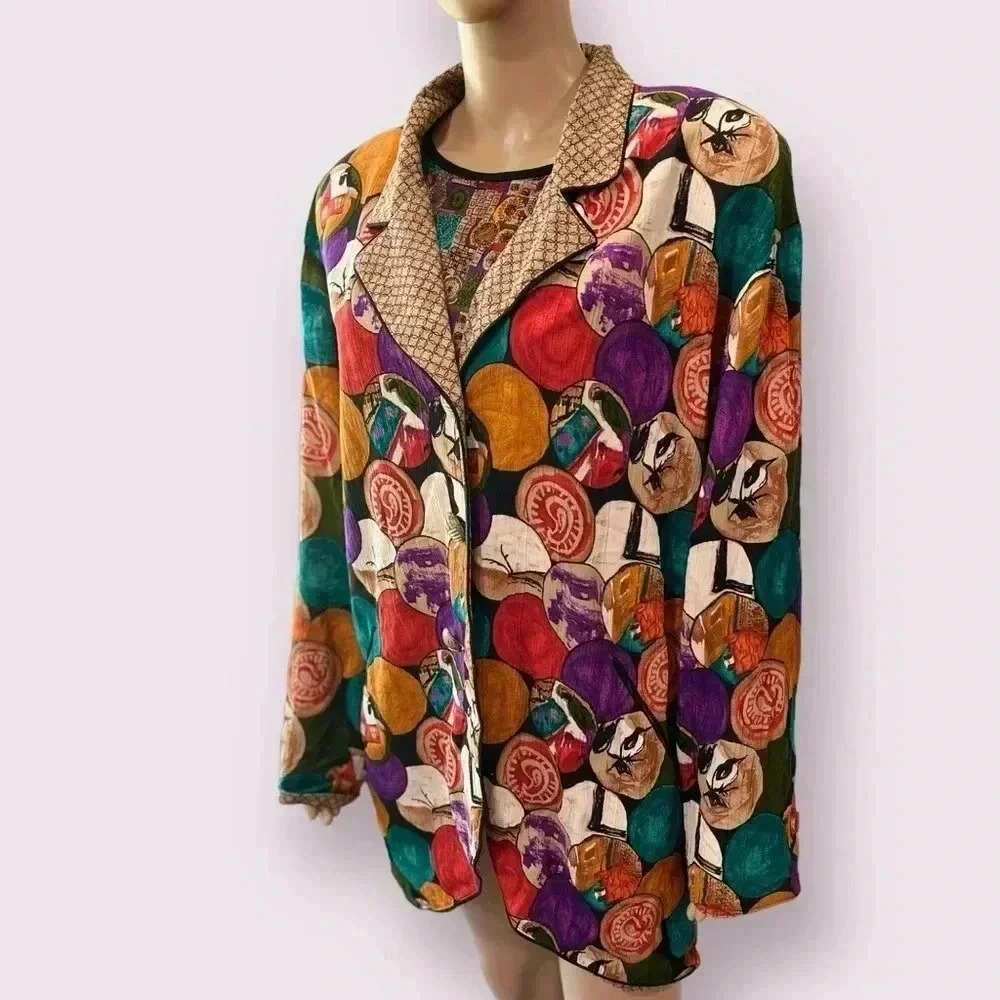 Colorful Patterned Women's Blazer